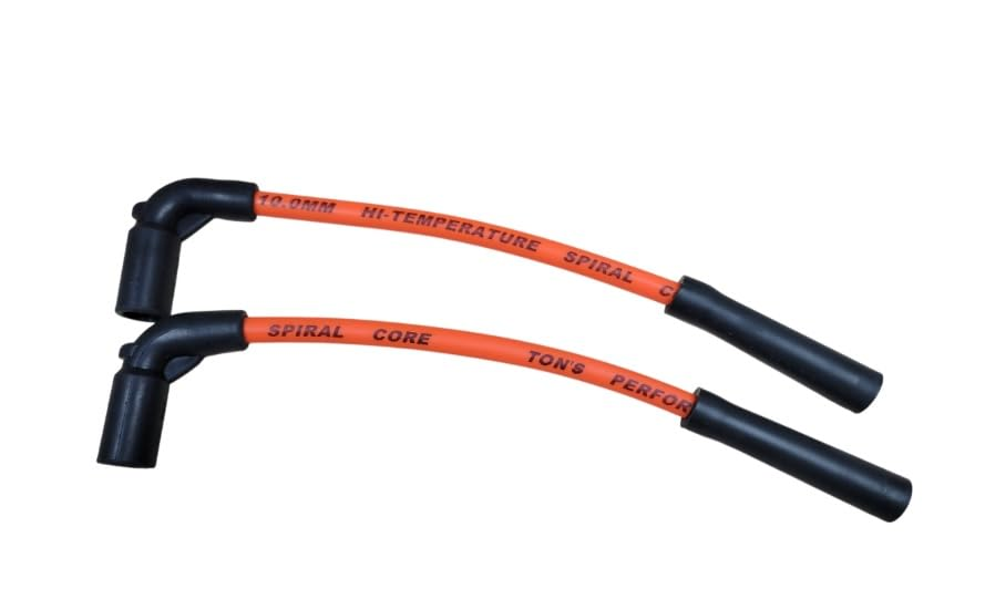 Performance Orange Spark Plug Wires — 10 mm Coil Relocation