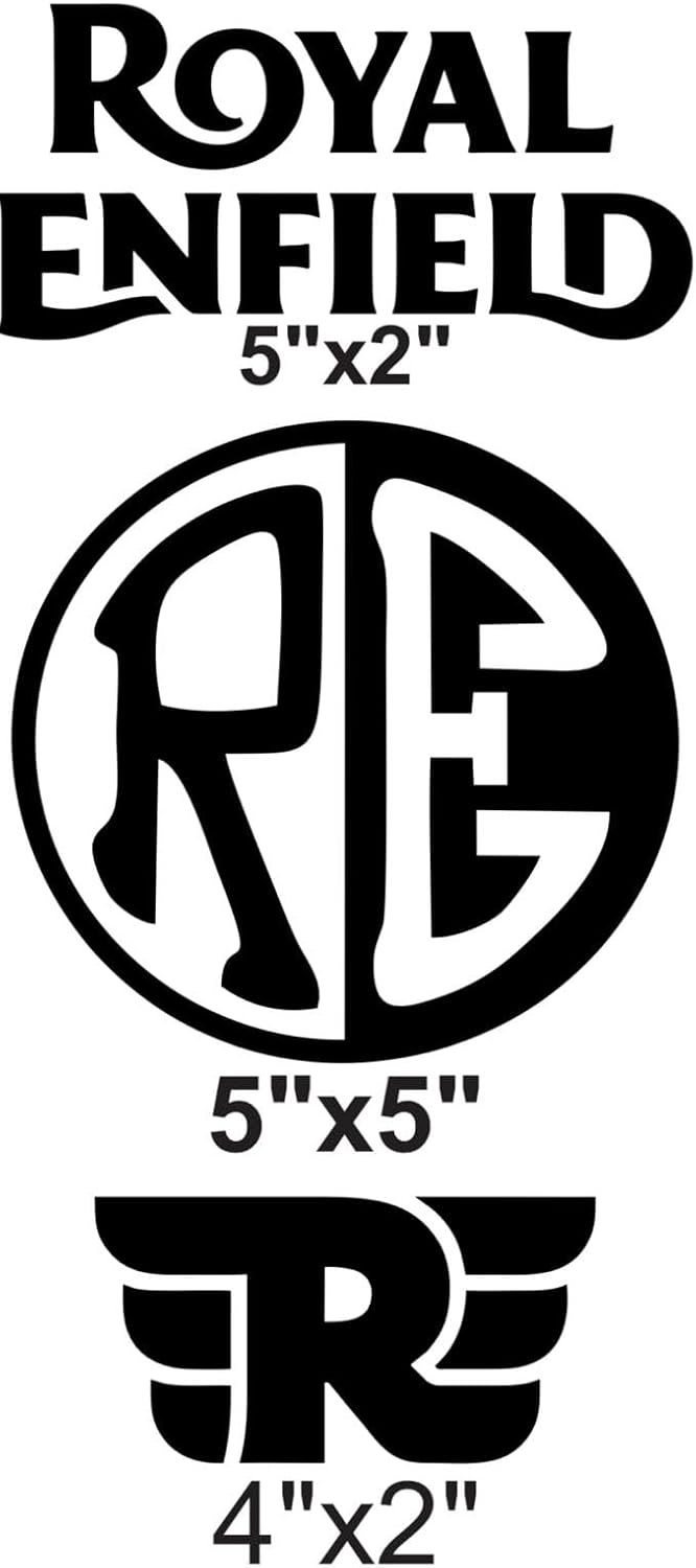 Royal Enfield Motorcycle Decal Set – 3 Premium Die-Cut Vinyl Stickers, UV/Waterproof