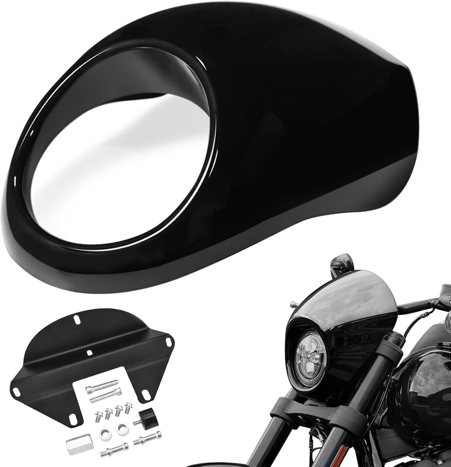 Amazicha Gloss Black Headlight Fairing & Bracket