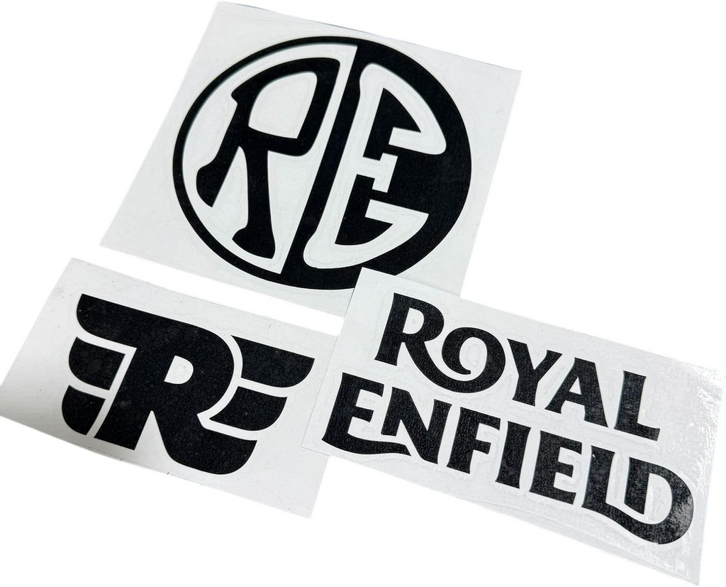 Royal Enfield Motorcycle Decal Set – 3 Premium Die-Cut Vinyl Stickers, UV/Waterproof