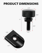 Amazicha Black Aluminum Seat Bolt & Tab Cover — 1/4-20