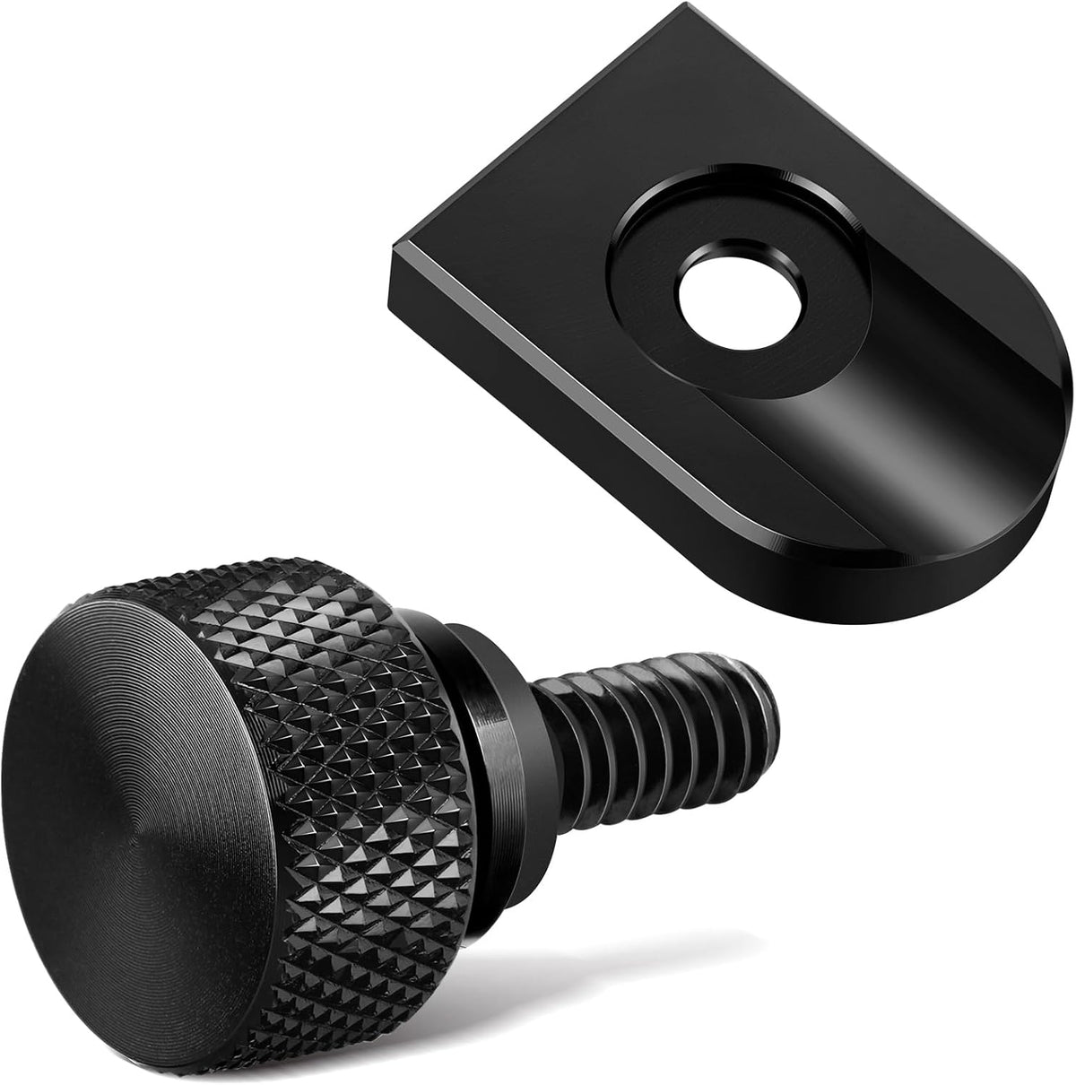 Amazicha Black Aluminum Seat Bolt & Tab Cover — 1/4-20
