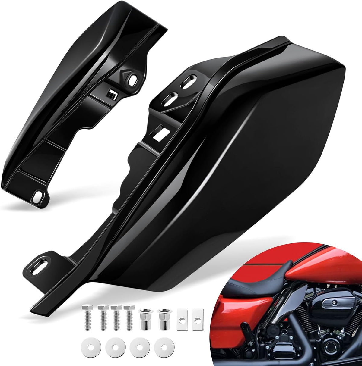 Benlari Gloss Black Mid-Frame Air Deflectors — Touring