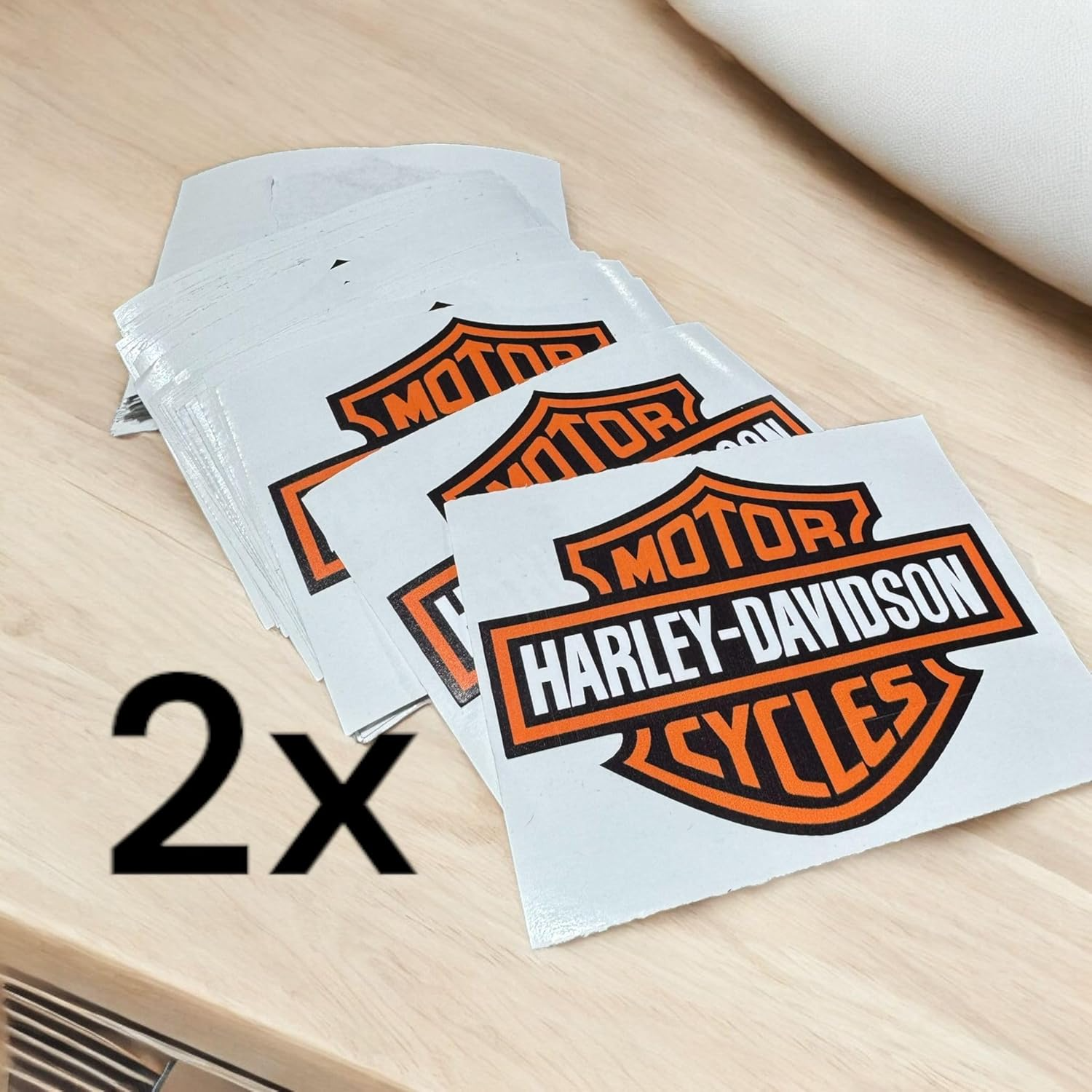 Motorcycle Biker Shield Decal (2 Pack) – Harley Style Tank Sticker – Waterproof UV Vinyl for Bike, Helmet & Car