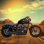 BLACK OLIVE GREEN FLAMES - Iron - SimonKustom