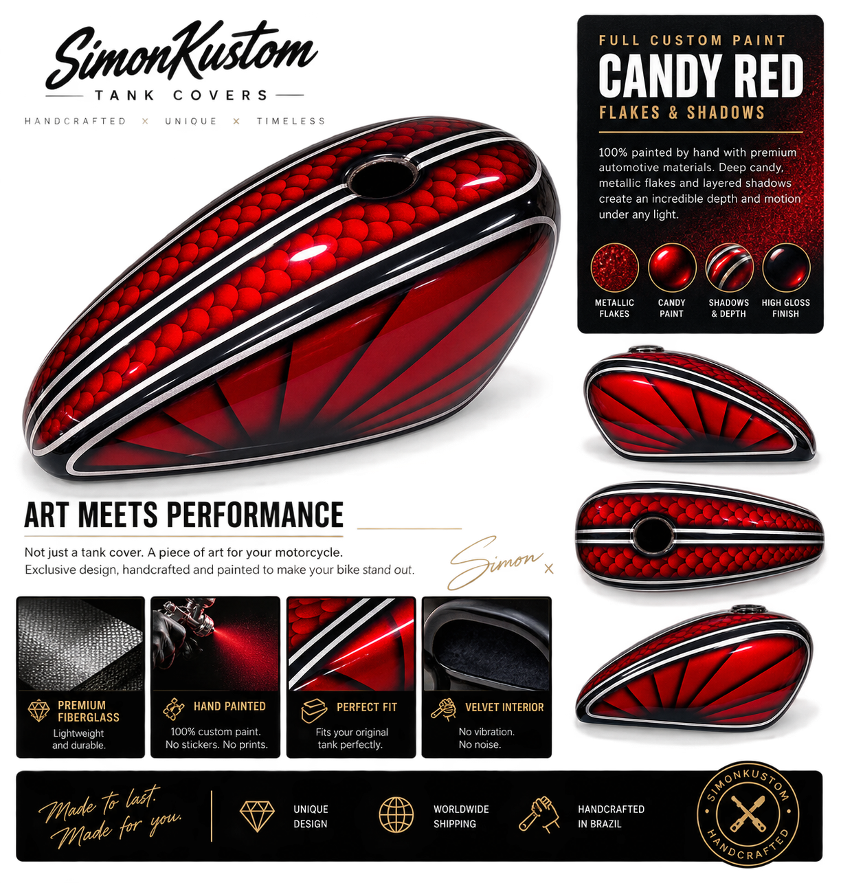 Red Candy Flake Custom Paint  | 100% Hand-Painted by SimonKustom