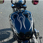BLACK & WHITE STRIPE FLAMES - Iron - SimonKustom