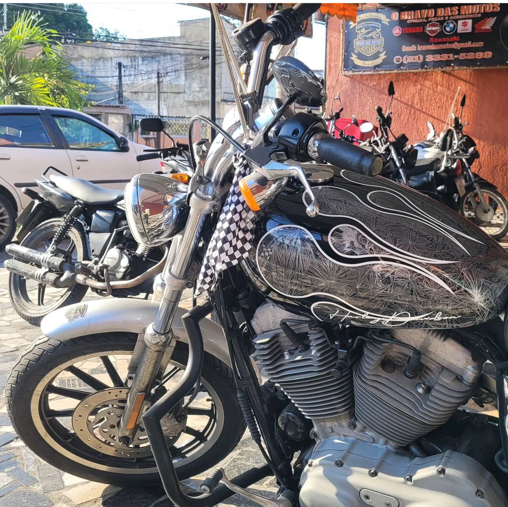 BLACK FLAMES SILVER 3D CRYSTAL - FortyEight - SimonKustom