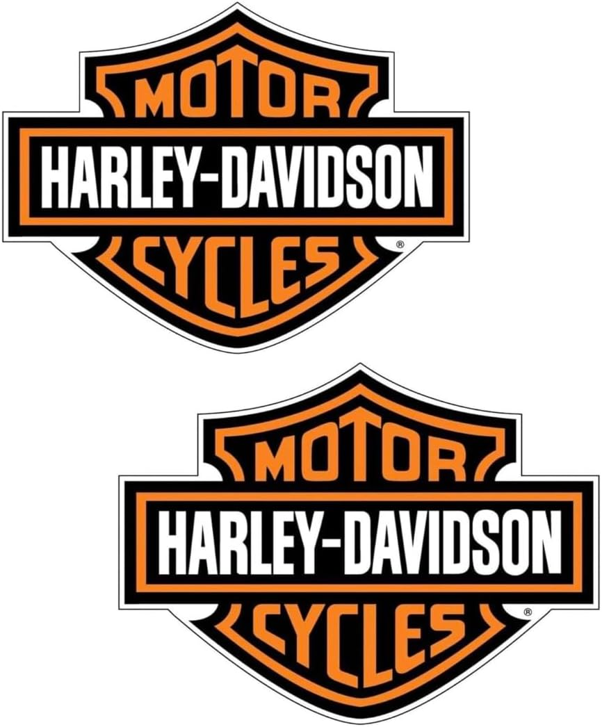 Motorcycle Biker Shield Decal (2 Pack) – Harley Style Tank Sticker – Waterproof UV Vinyl for Bike, Helmet & Car
