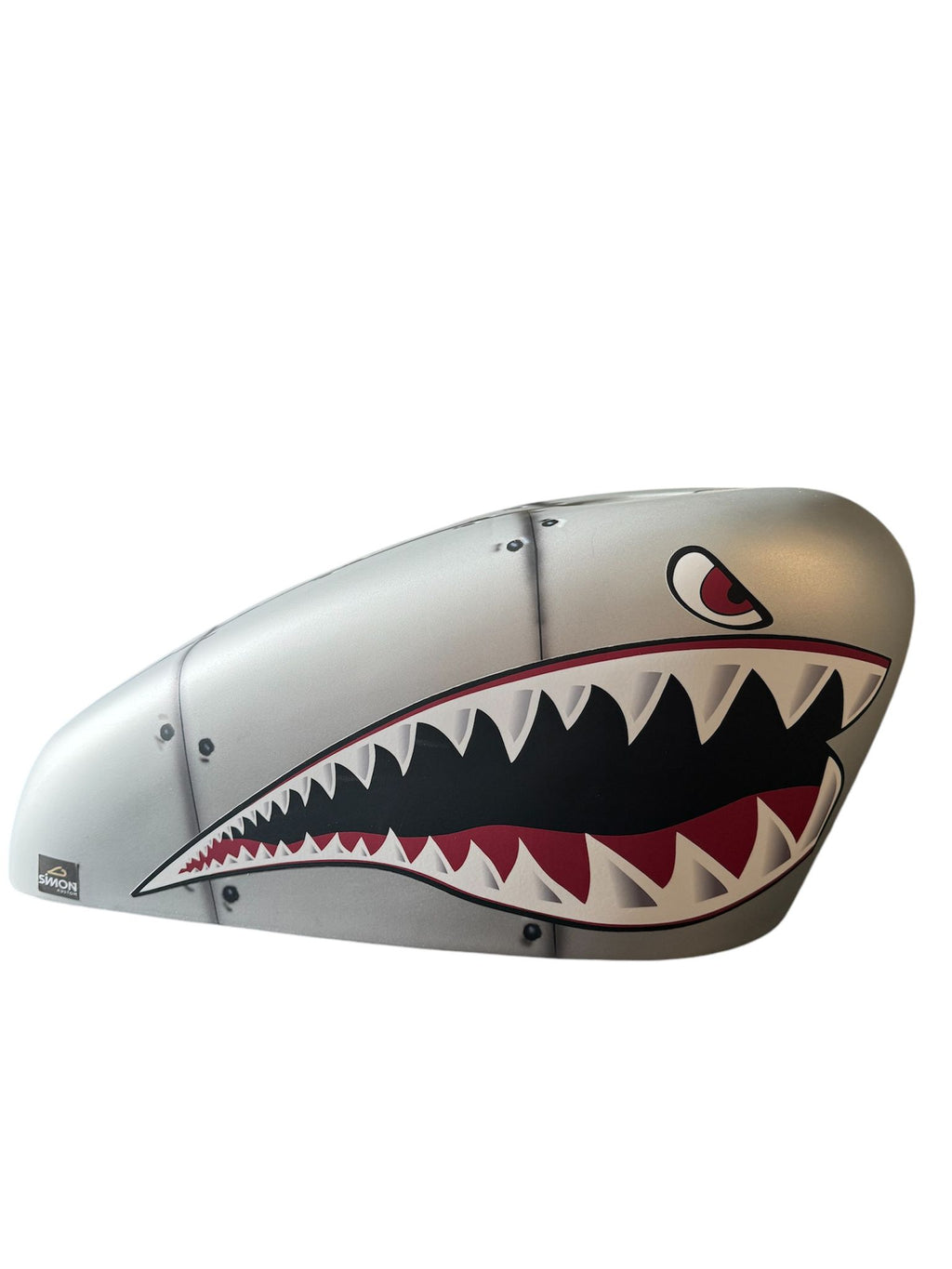 gas tank cover silver matte 48 metal shark simonkustom - SimonKustom