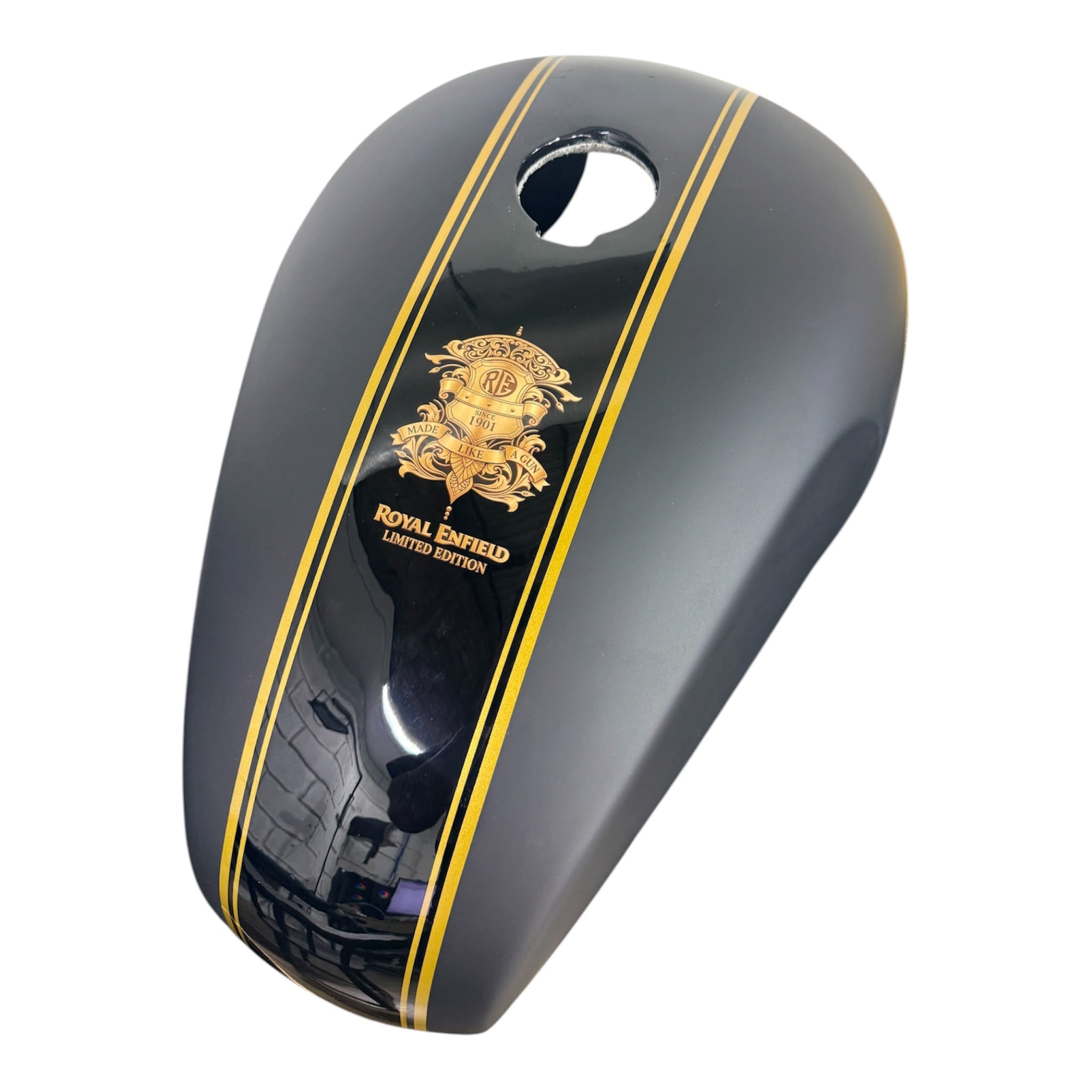 ROYAL HERITAGE BLACK & GOLD — Royal Enfield Tank Cover | SimonKustom