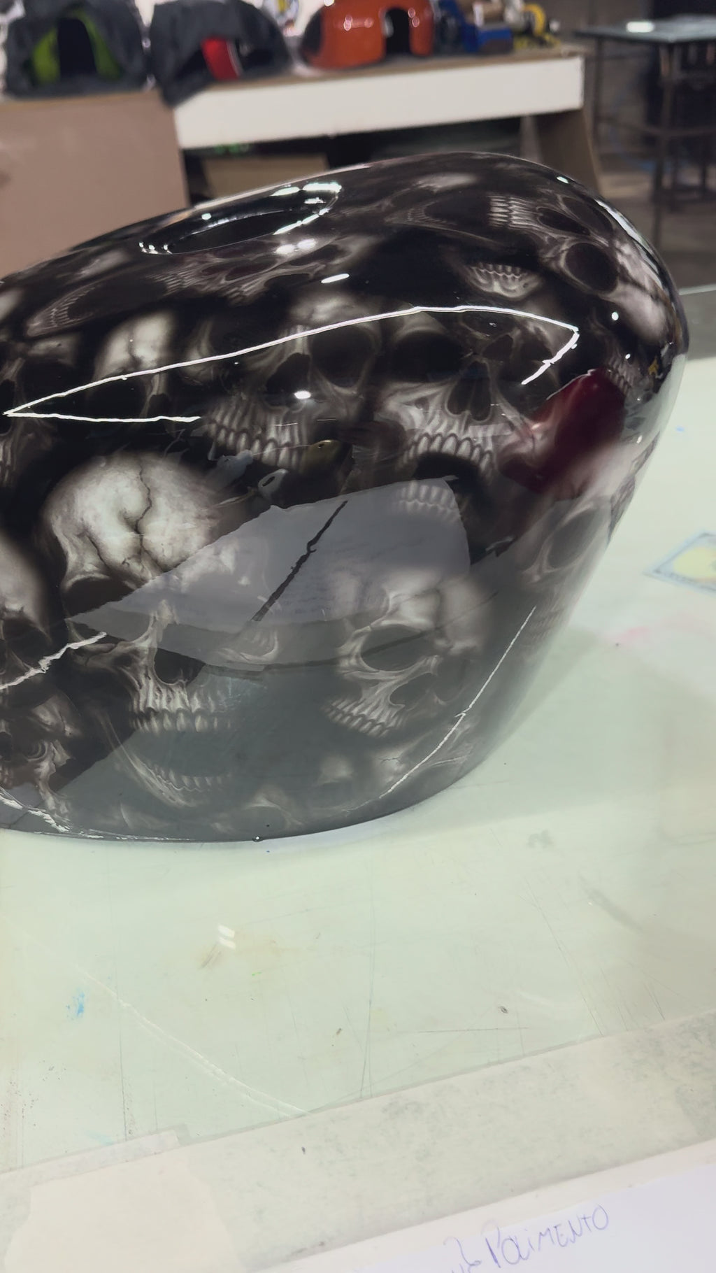 Skull Hydrographic Gas Tank Cover – Handmade Fiberglass Cover (Gloss or Matte Finish)