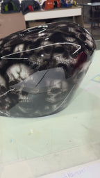 Skull Hydrographic Gas Tank Cover – Handmade Fiberglass Cover (Gloss or Matte Finish)