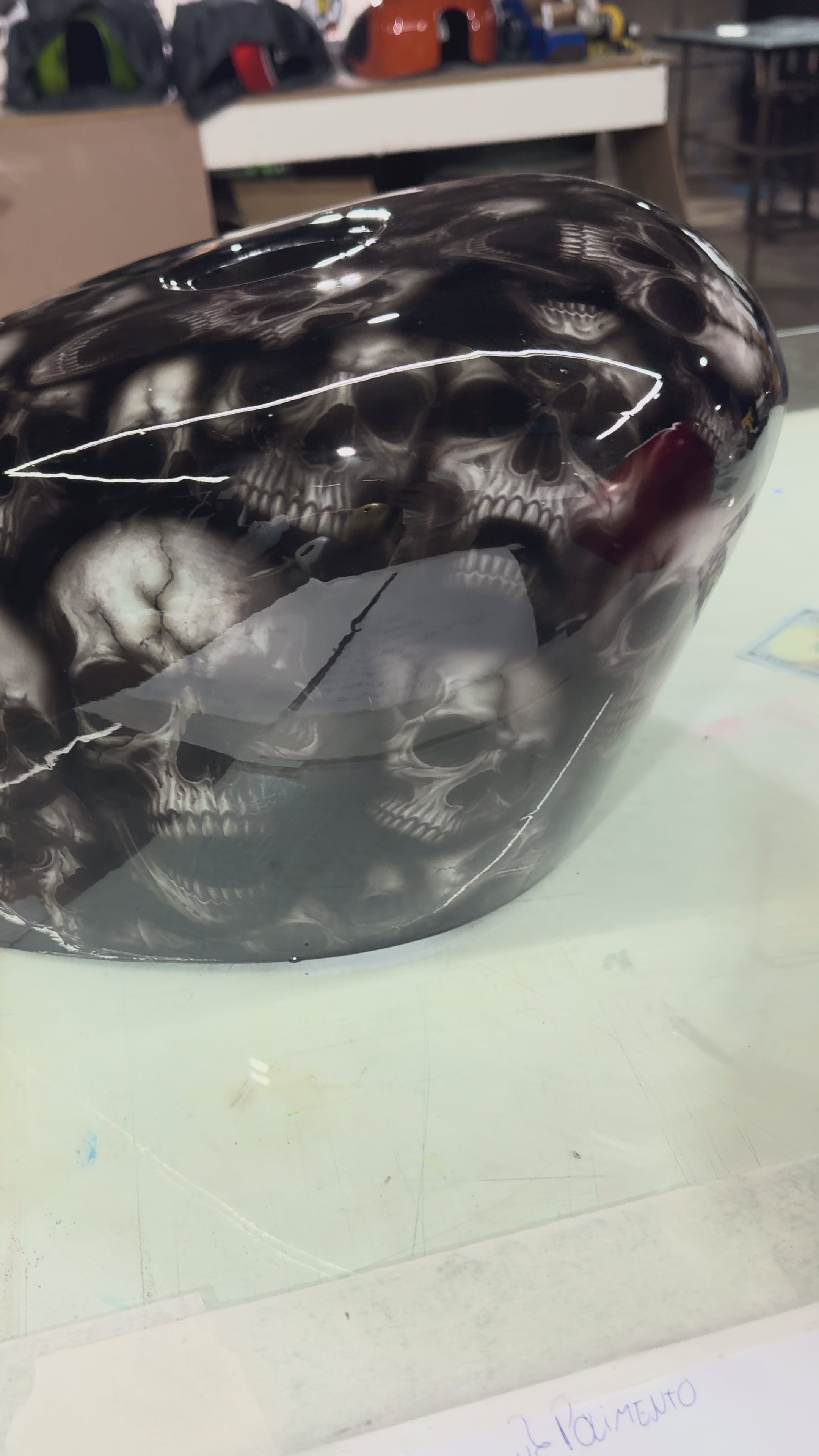 Skull Hydrographic Gas Tank Cover – Handmade Fiberglass Cover (Gloss or Matte Finish)