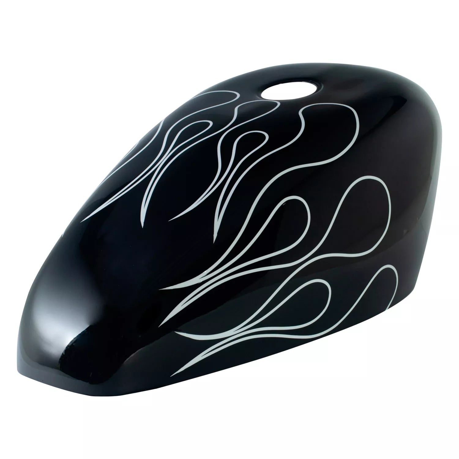 BLACK & WHITE STRIPE FLAMES - Iron - SimonKustom