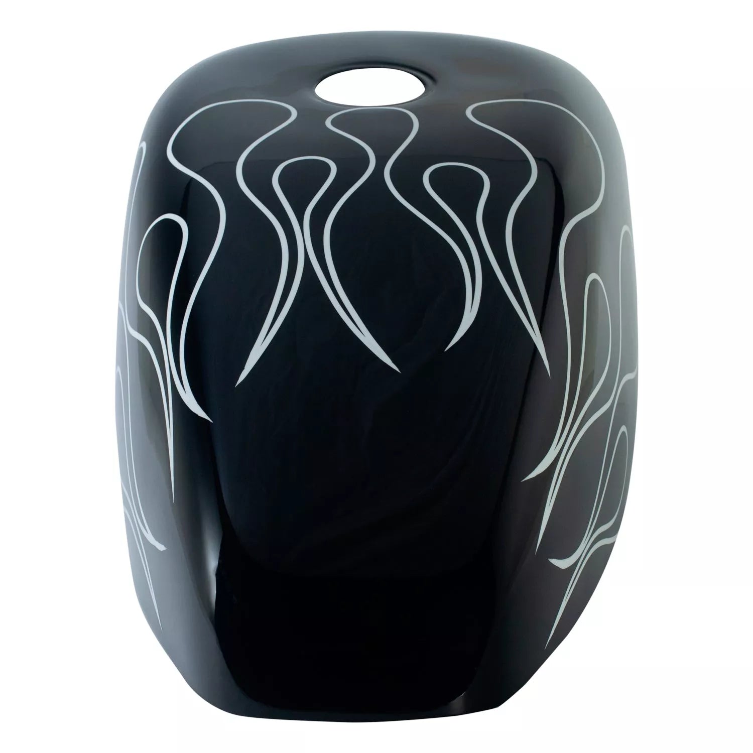 BLACK & WHITE STRIPE FLAMES - Iron - SimonKustom
