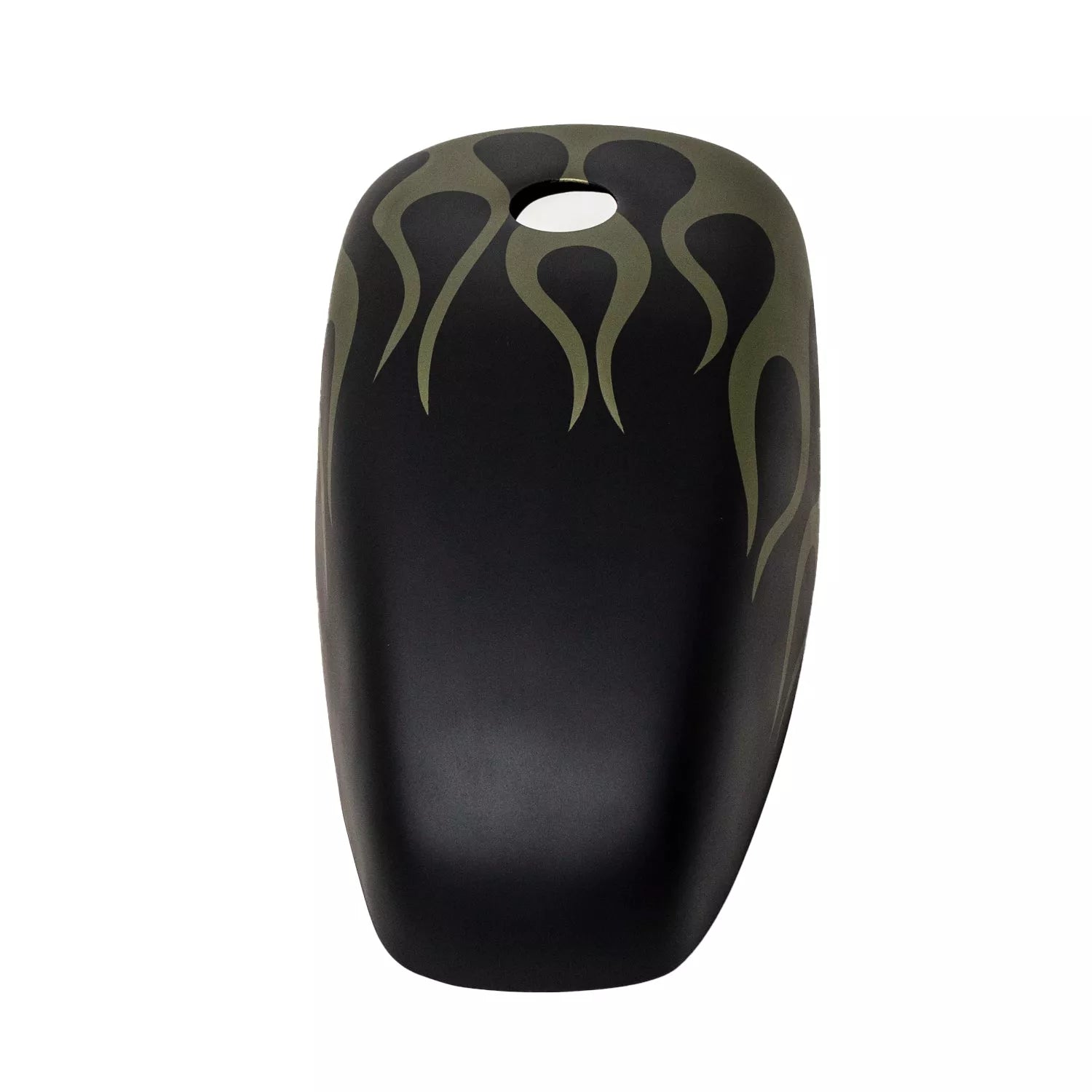 BLACK OLIVE GREEN FLAMES - Iron - SimonKustom