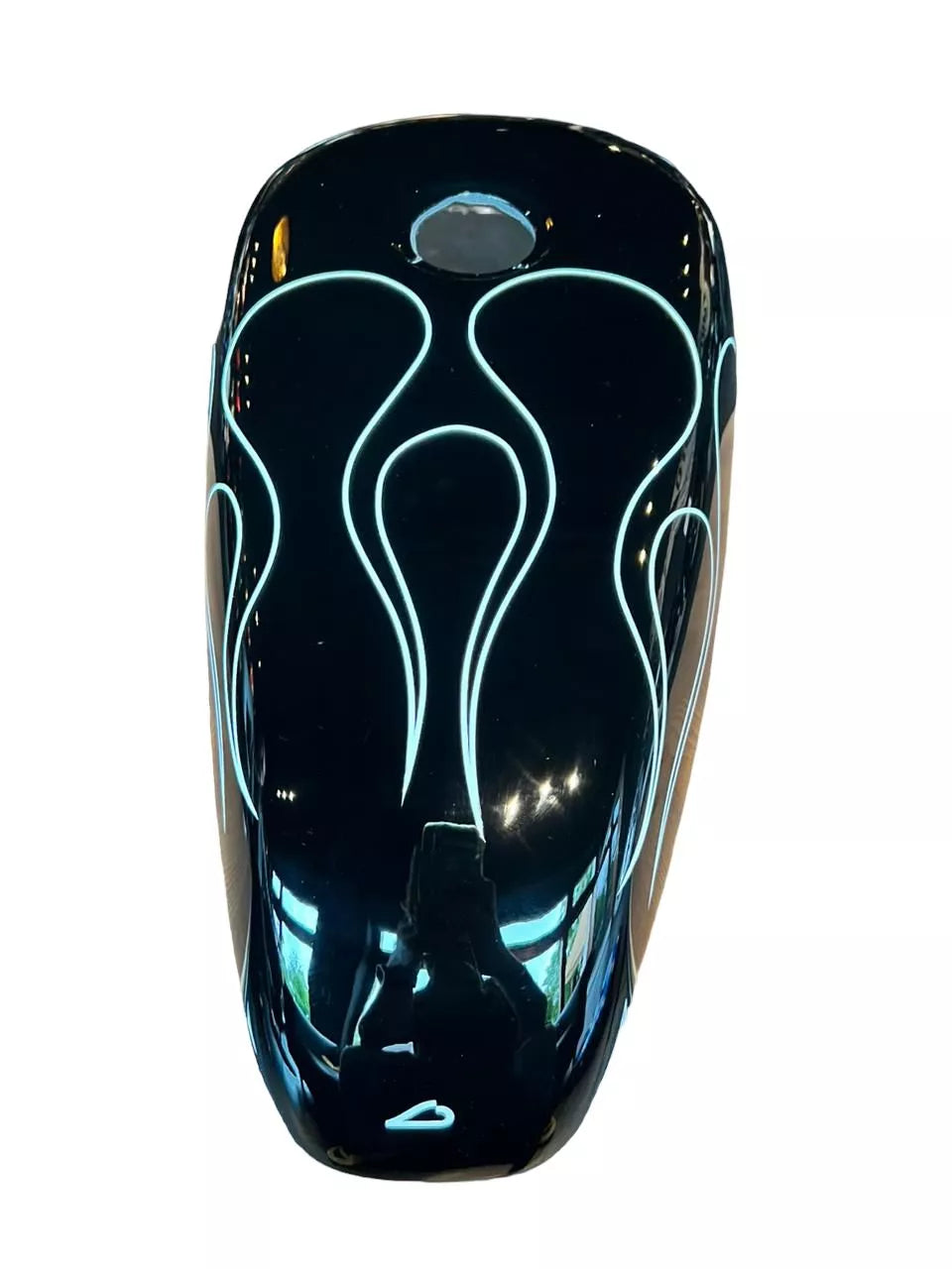 BLACK & WHITE STRIPE FLAMES - Iron - SimonKustom
