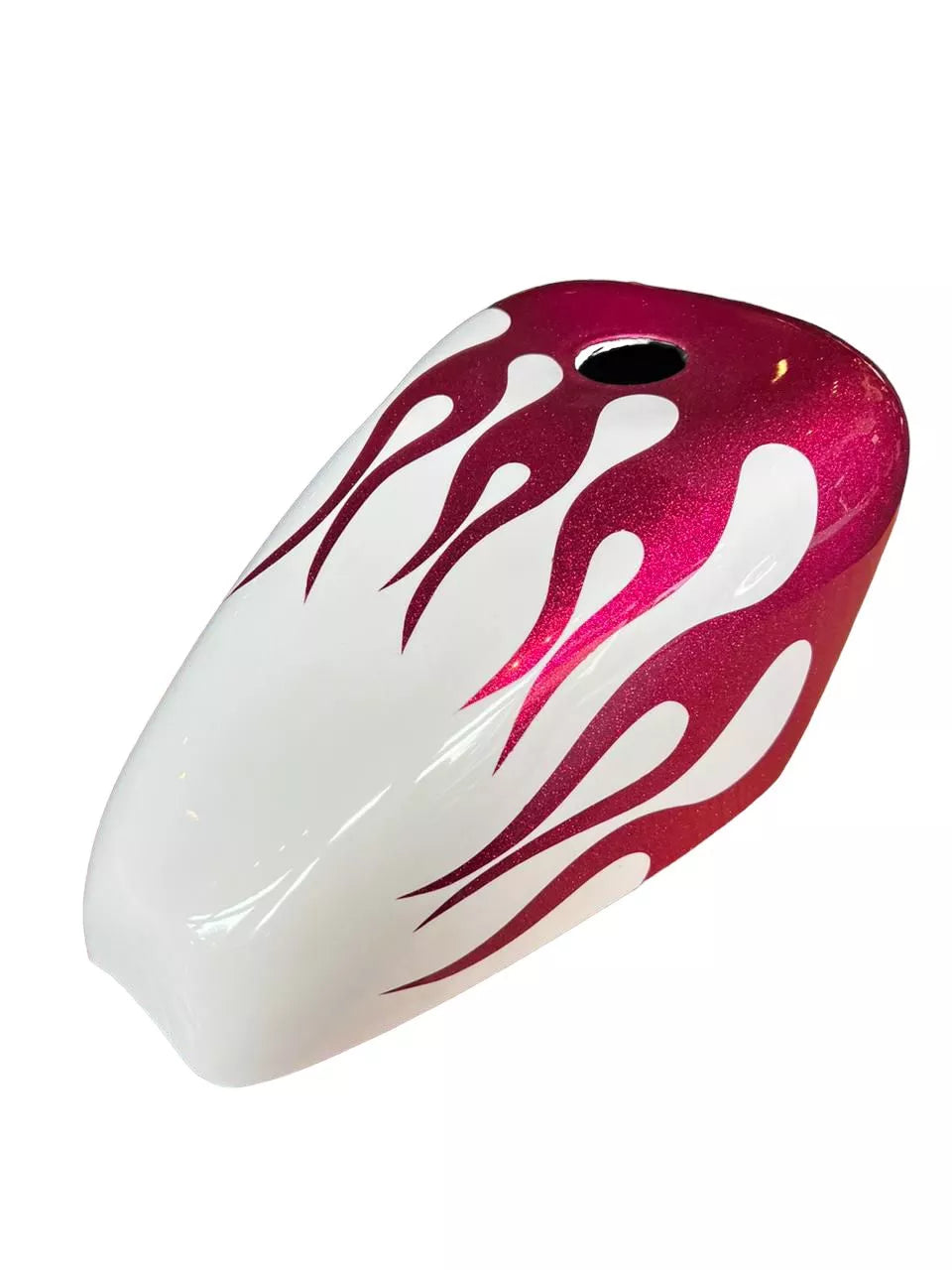 WHITE PINK FLAMES - Iron - SimonKustom