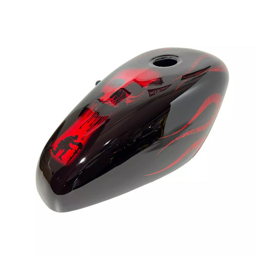 Buy Red Candy Skull Brauuu Gas Tank Cover | SimonKustom Artwork