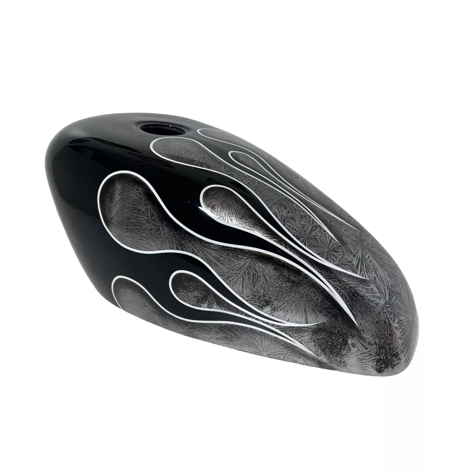 BLACK FLAMES SILVER 3D CRYSTAL - FortyEight - SimonKustom