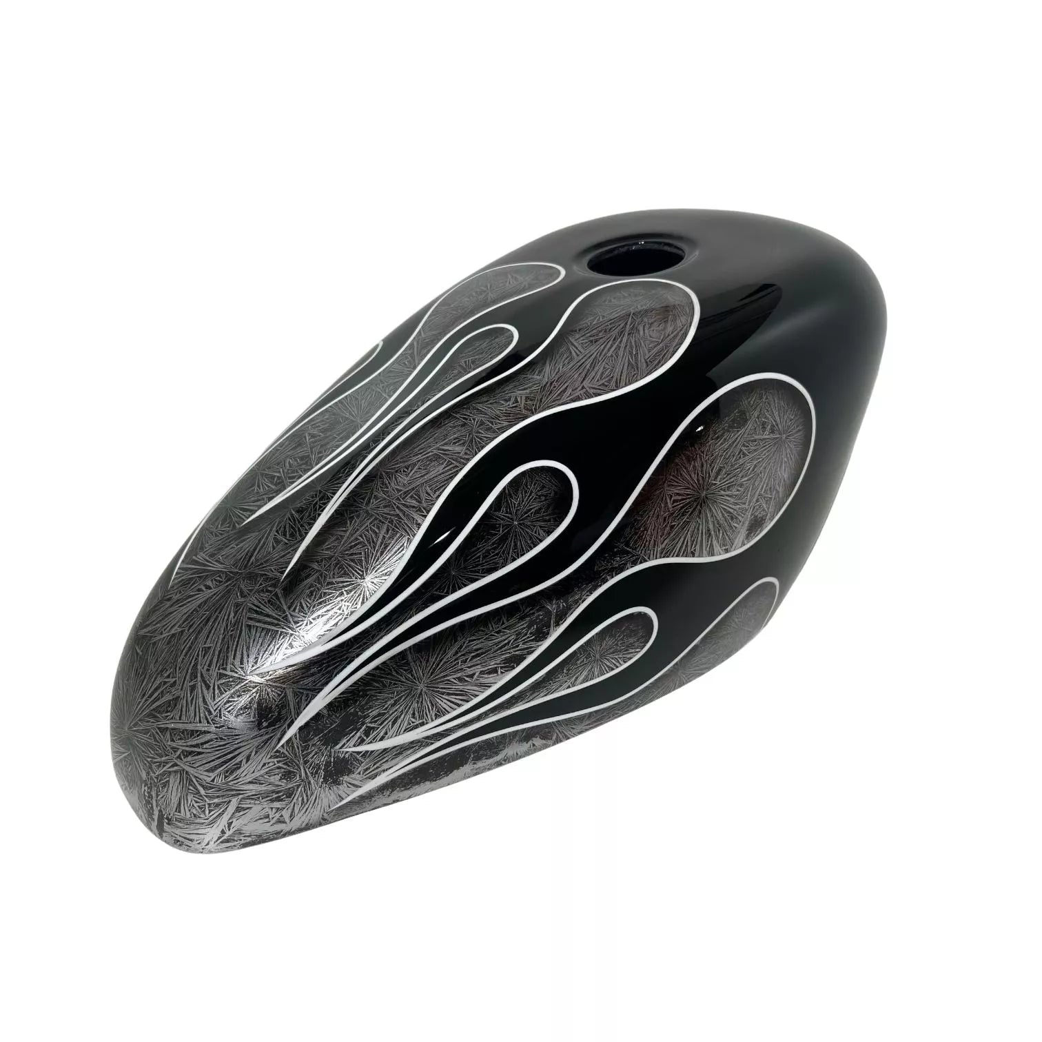 BLACK FLAMES SILVER 3D CRYSTAL - FortyEight - SimonKustom