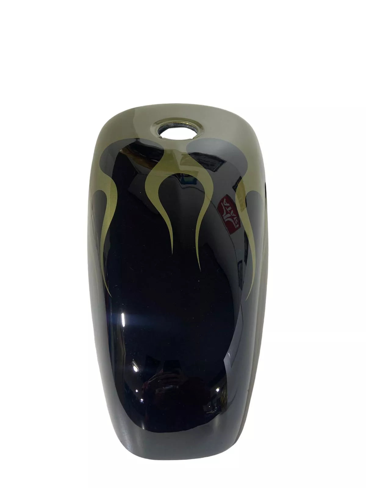 BLACK OLIVE GREEN FLAMES - Iron - SimonKustom